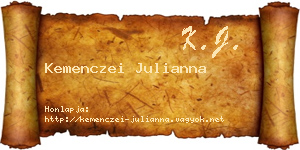 Kemenczei Julianna névjegykártya